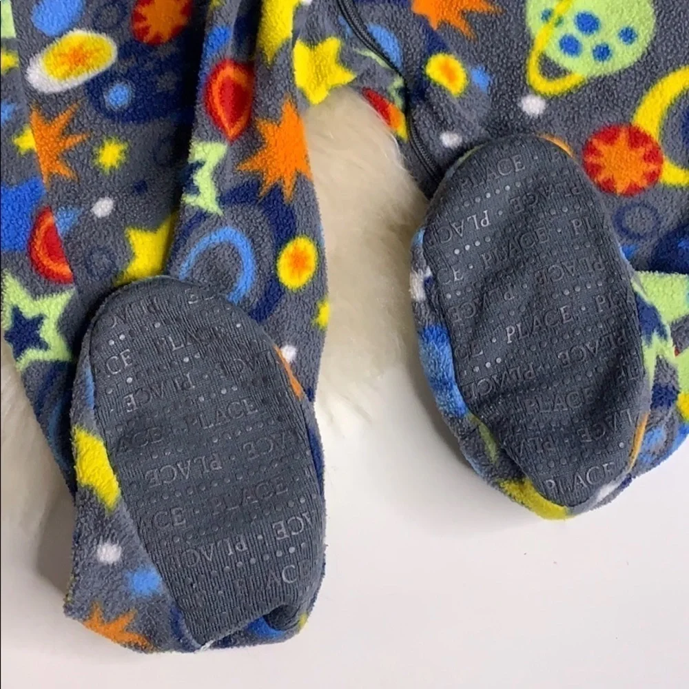 Solar System Space Print footed fleece pajama 18 moths